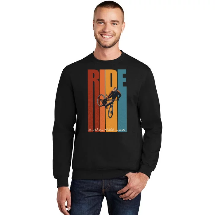 Retro Ride On The Wild Side Mountain Bike Art Sweatshirt