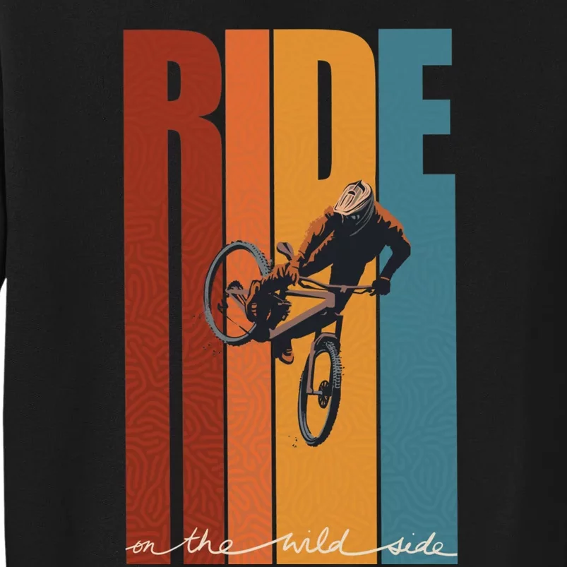 Retro Ride On The Wild Side Mountain Bike Art Sweatshirt