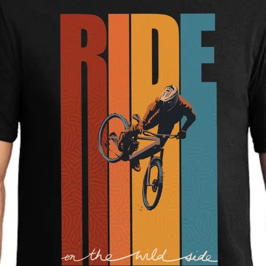 Retro Ride On The Wild Side Mountain Bike Art Pajama Set