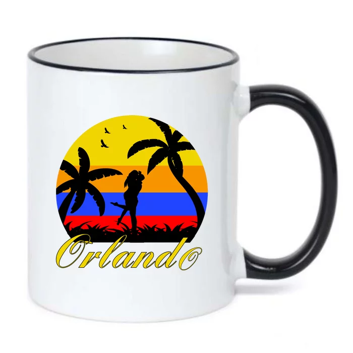 Retro Romantic Orlando Sunset Black Color Changing Mug