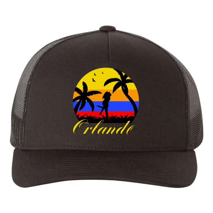 Retro Romantic Orlando Sunset Yupoong Adult 5-Panel Trucker Hat