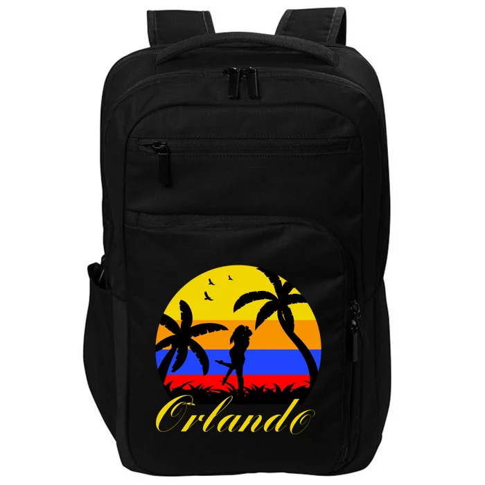 Retro Romantic Orlando Sunset Impact Tech Backpack