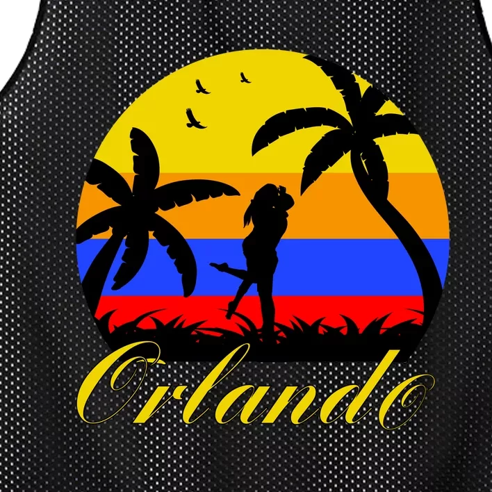 Retro Romantic Orlando Sunset Mesh Reversible Basketball Jersey Tank