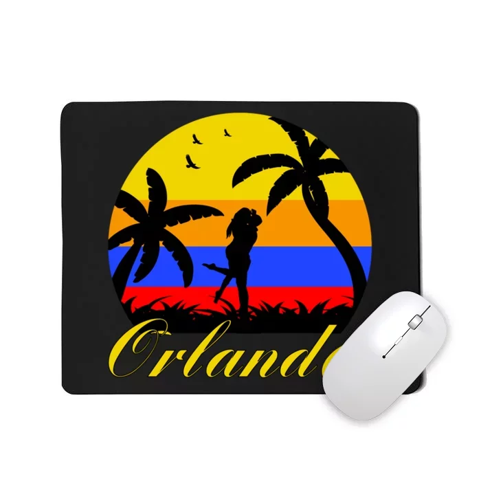 Retro Romantic Orlando Sunset Mousepad