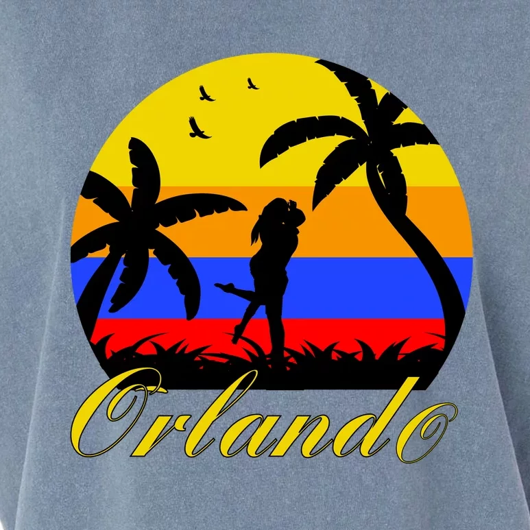 Retro Romantic Orlando Sunset Garment-Dyed Women's Muscle Tee