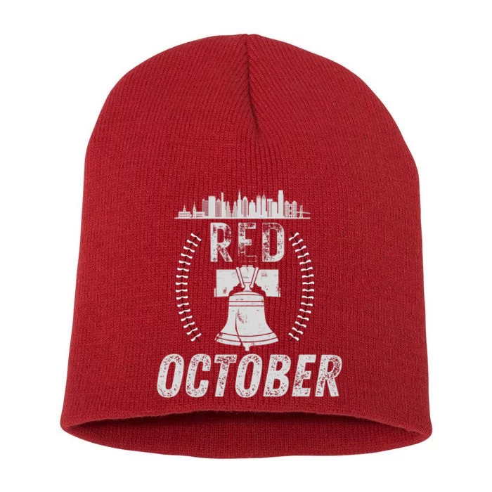 Retro Red October Philly_ Philadelphia Vintage Short Acrylic Beanie