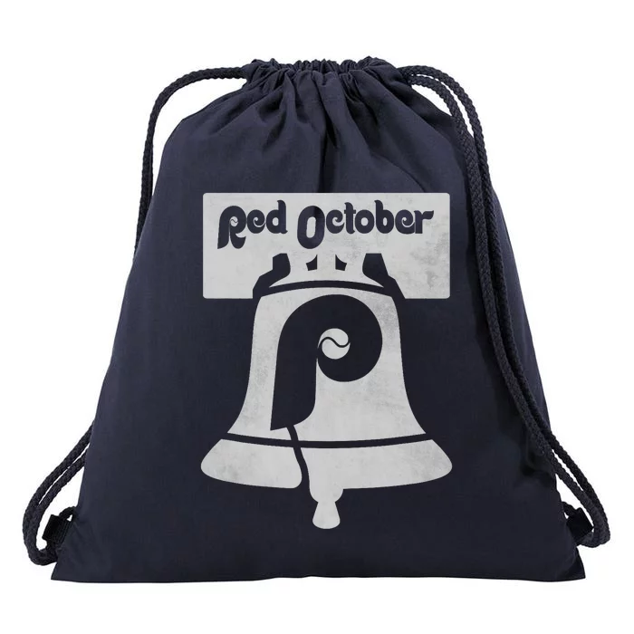 Retro Red October Philly_ Philadelphia Vintage Fan Baseball Drawstring Bag