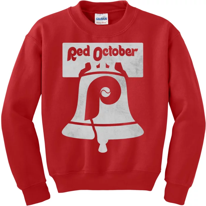 Retro Red October Philly_ Philadelphia Vintage Fan Baseball Kids Sweatshirt