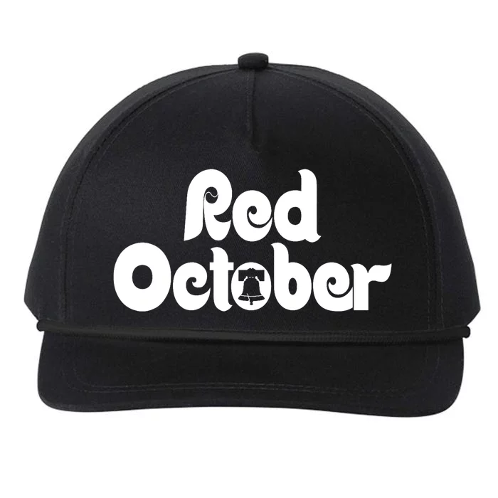 Retro Red October Philly_ Philadelphia Baseball Fan Snapback Five-Panel Rope Hat