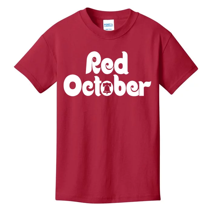 Retro Red October Philly_ Philadelphia Baseball Fan Kids T-Shirt