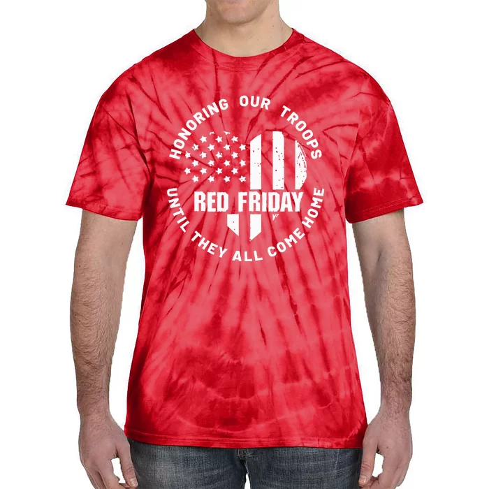 Retro Red On Friday US Military Pride And Support Tie-Dye T-Shirt