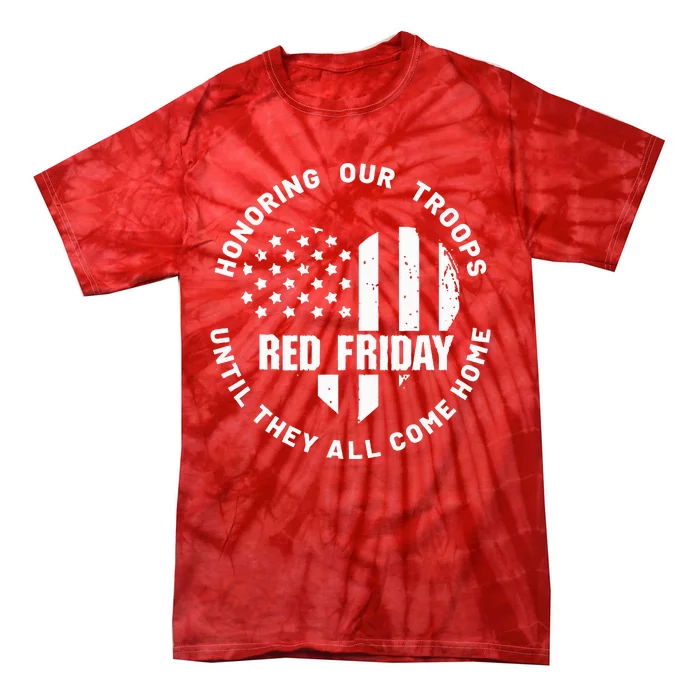 Retro Red On Friday US Military Pride And Support Tie-Dye T-Shirt