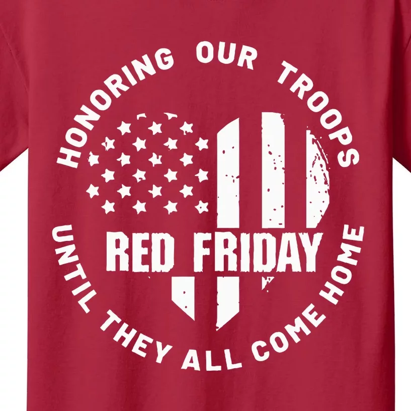 Retro Red On Friday US Military Pride And Support Kids T-Shirt