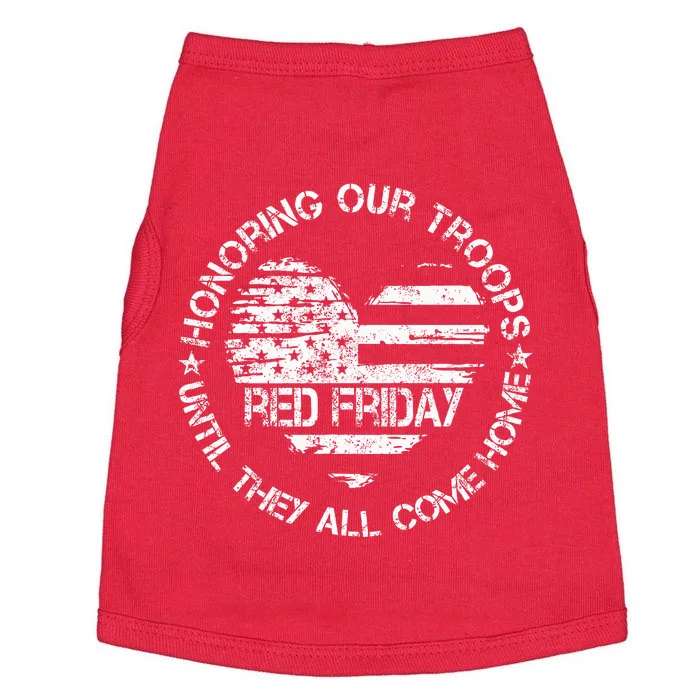 Retro Red On Friday US Military Pride Support Our Troops Doggie Tank