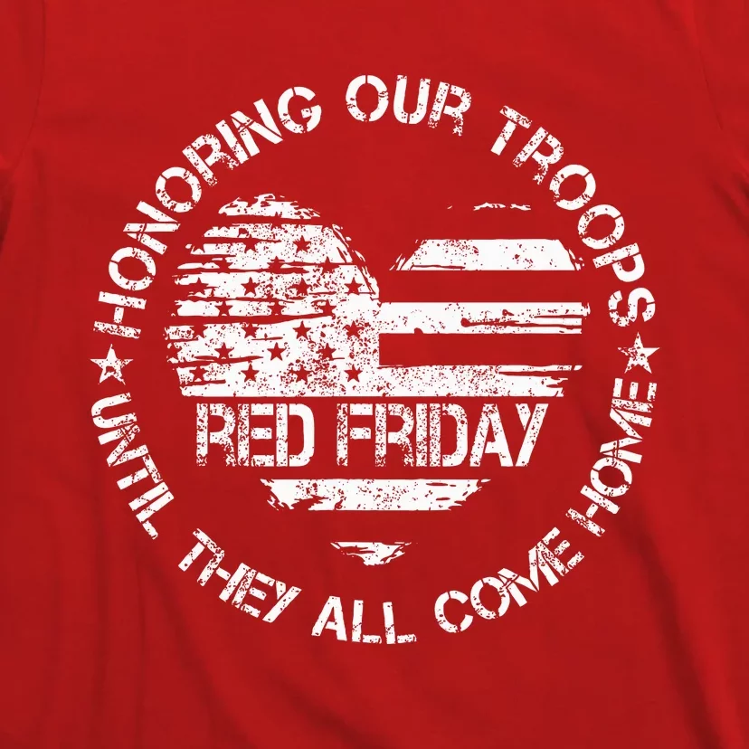 Retro Red On Friday US Military Pride Support Our Troops T-Shirt