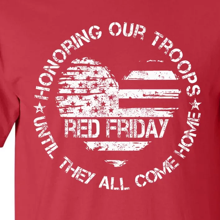 Retro Red On Friday US Military Pride Support Our Troops Tall T-Shirt