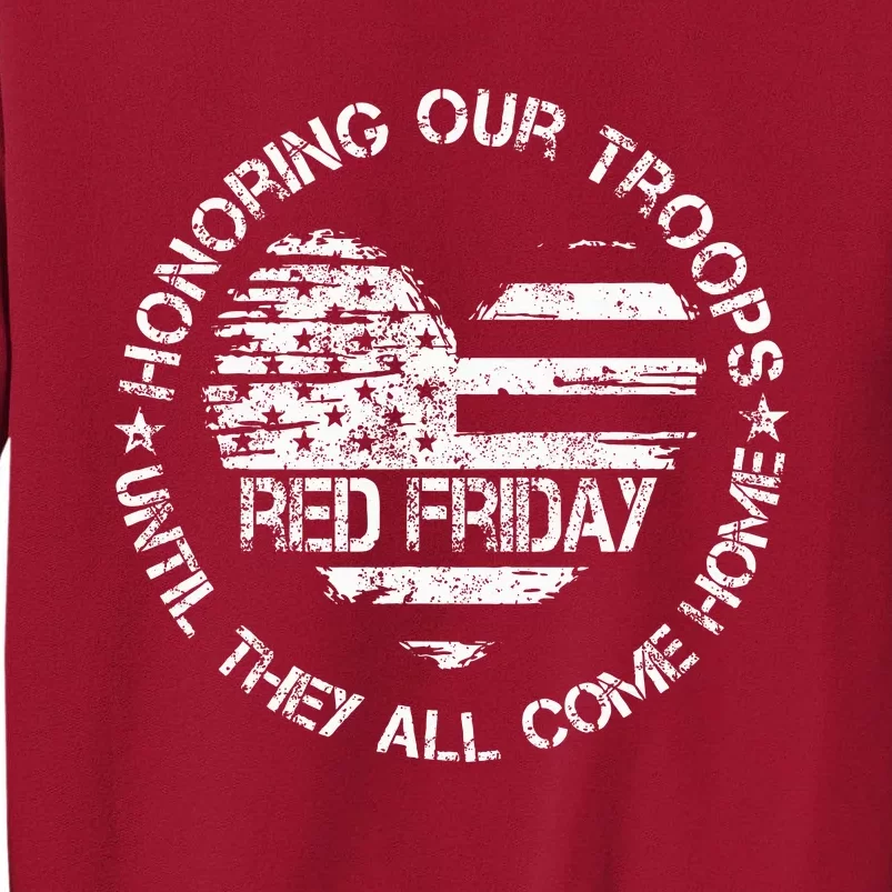 Retro Red On Friday US Military Pride Support Our Troops Tall Sweatshirt