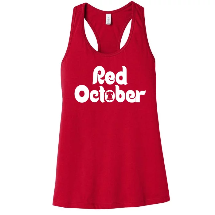 Retro Red October Philly_Philadelphia Vintage Women's Racerback Tank