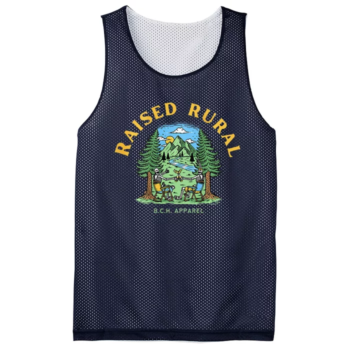 Raised Rural Outdoorsy Mesh Reversible Basketball Jersey Tank