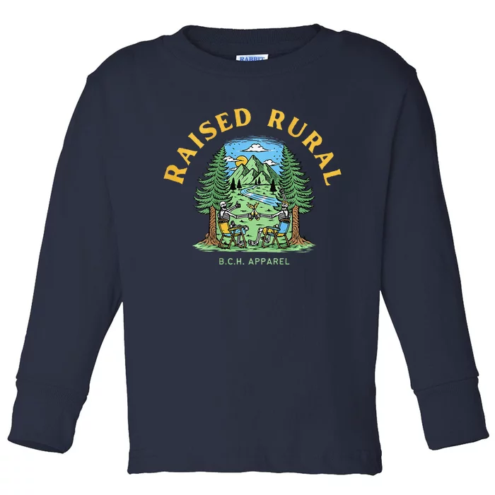 Raised Rural Outdoorsy Toddler Long Sleeve Shirt