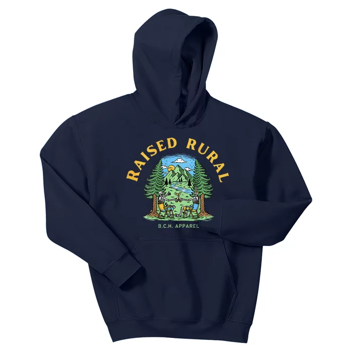 Raised Rural Outdoorsy Kids Hoodie