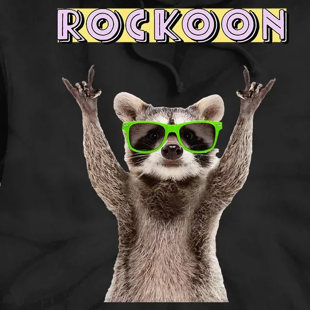 Rockoon Rock On Racoon Funny Animal Lover Tie Dye Hoodie