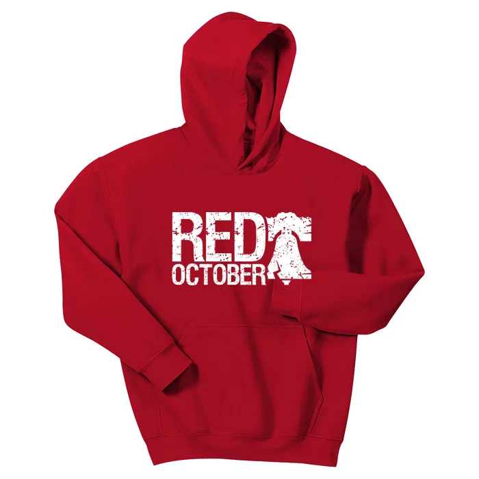 Retro Red October Philly_Philadelphia Vintage Kids Hoodie