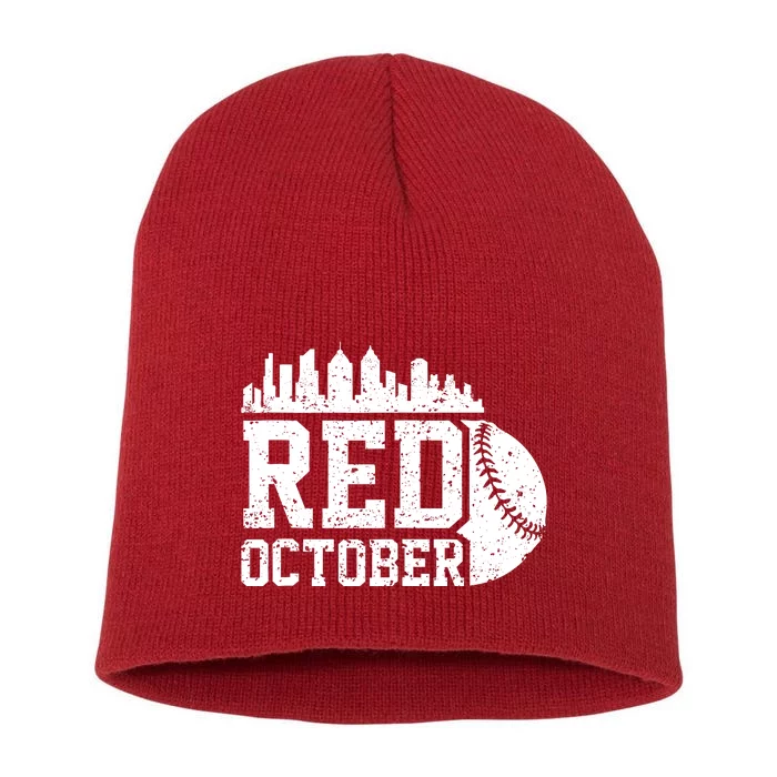 Retro Red October Philly_Philadelphia Vintage Short Acrylic Beanie