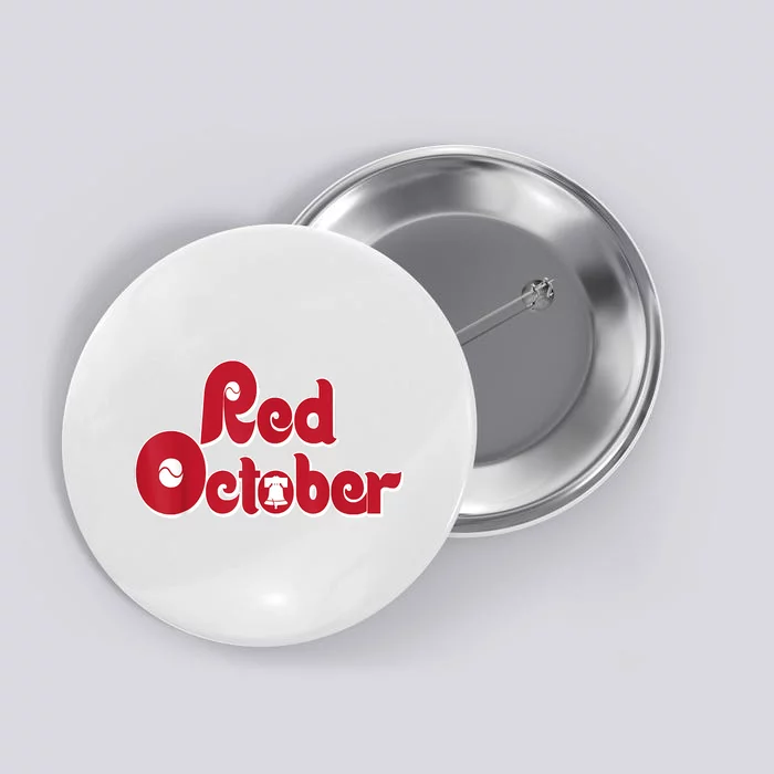 Retro Red October Philadelphia Vintage Button