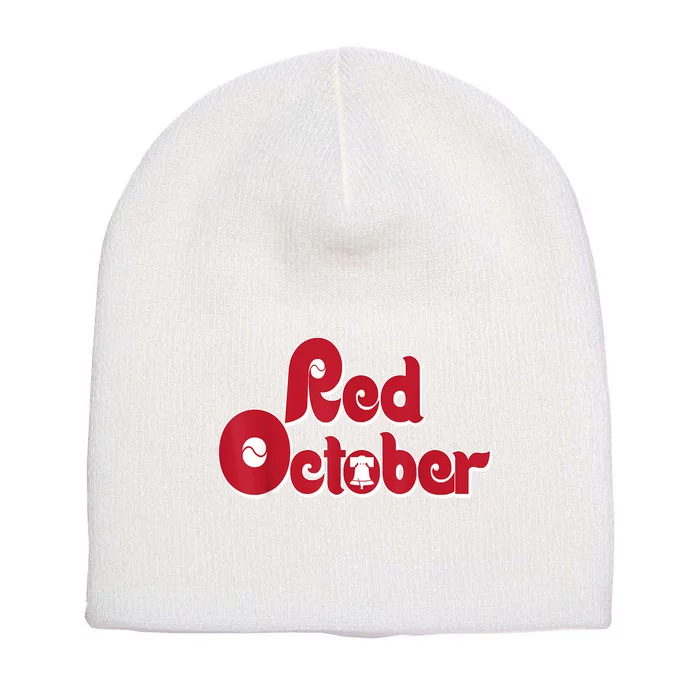 Retro Red October Philadelphia Vintage Short Acrylic Beanie