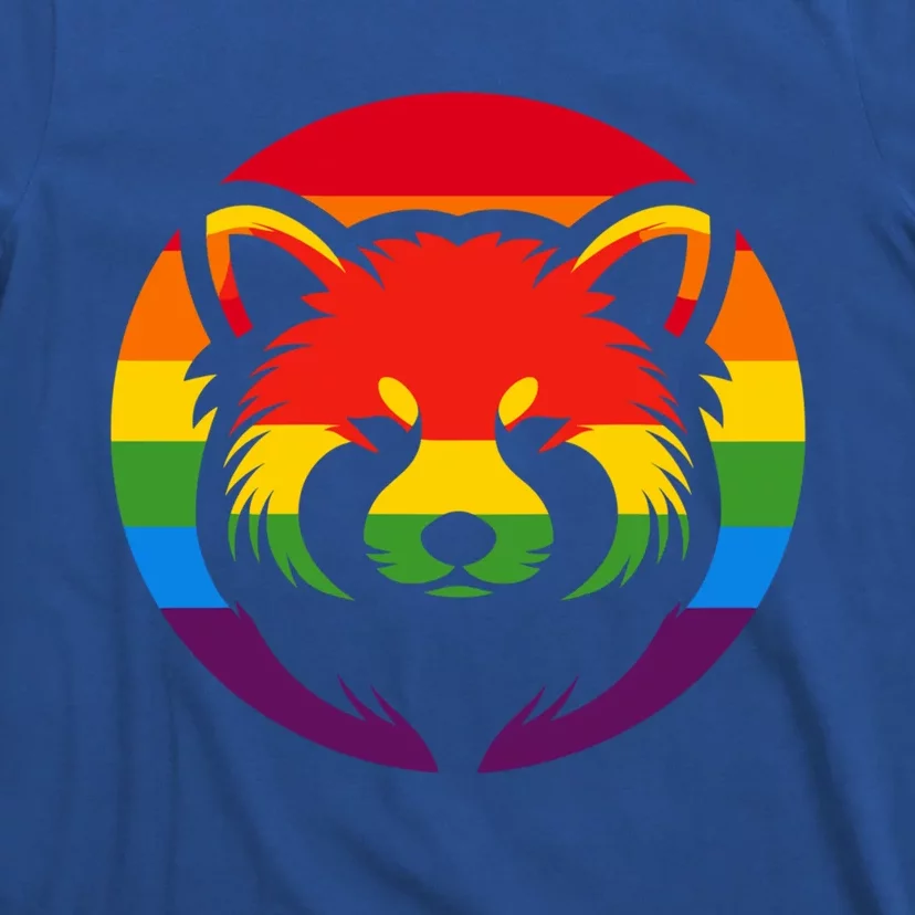 Retro Red Panda Rainbow Lgbt Pride Lesbian Lgbt Gift T-Shirt