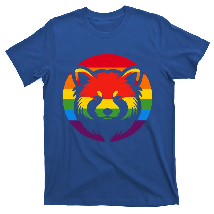 Retro Red Panda Rainbow Lgbt Pride Lesbian Lgbt Gift T-Shirt