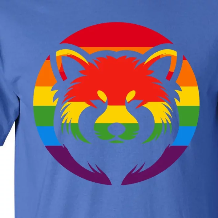 Retro Red Panda Rainbow Lgbt Pride Lesbian Lgbt Gift Tall T-Shirt