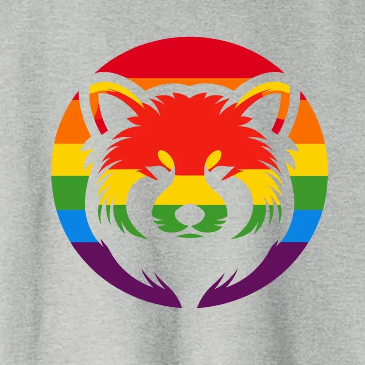 Retro Red Panda Rainbow Lgbt Pride Lesbian Lgbt Gift Women's Crop Top Tee