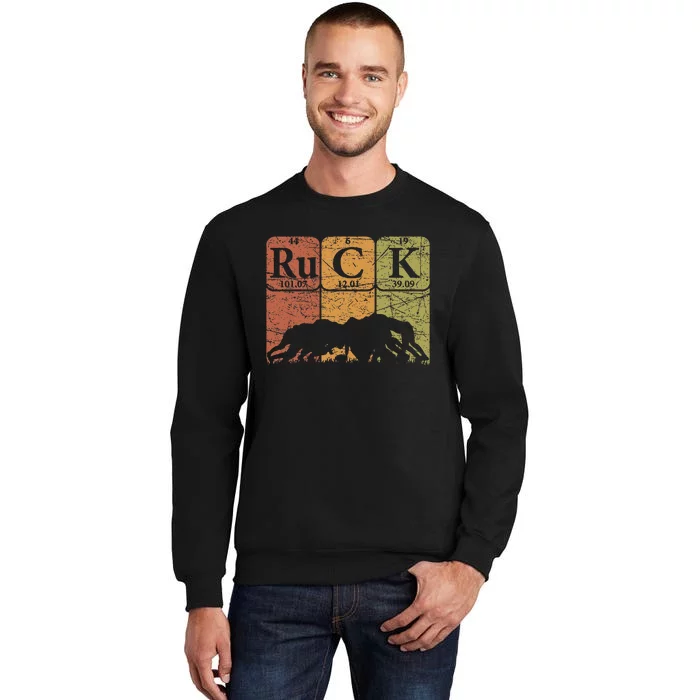 Ruck Rugby Periodic Table Elements Rugby Player Nerd Retro Sweatshirt