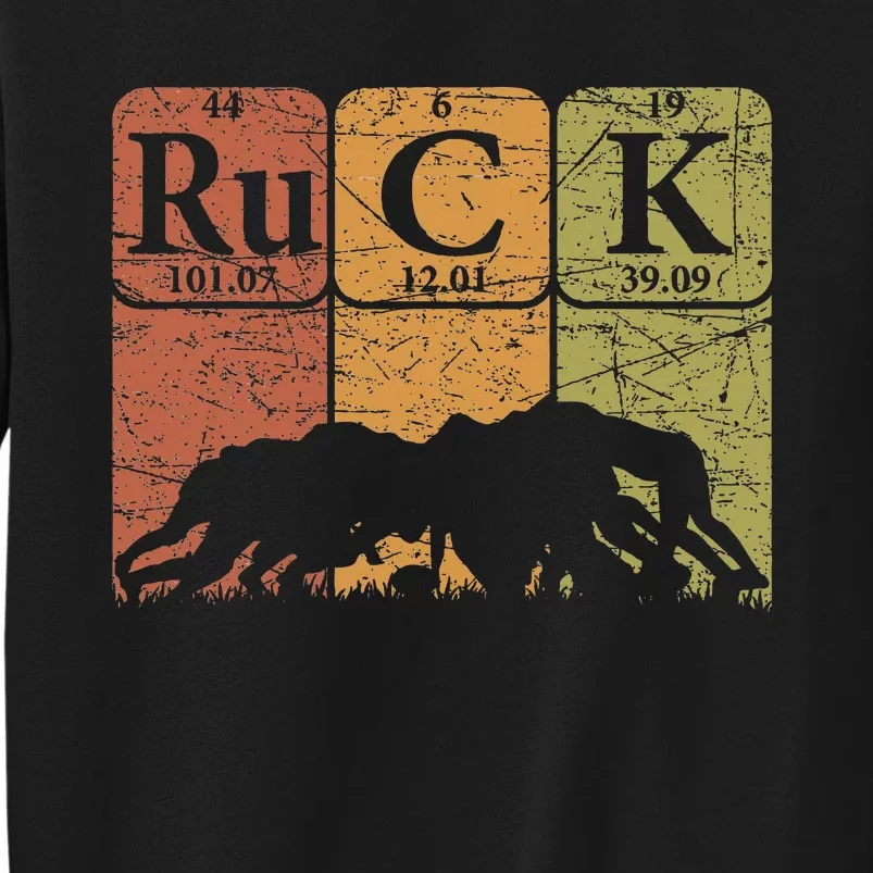 Ruck Rugby Periodic Table Elements Rugby Player Nerd Retro Tall Sweatshirt