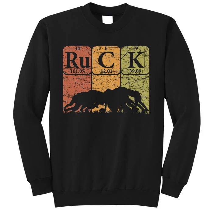 Ruck Rugby Periodic Table Elements Rugby Player Nerd Retro Tall Sweatshirt