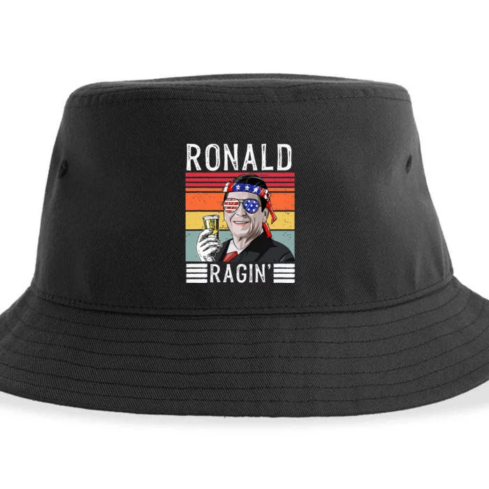 Ronald Ragin Patriotic 4th Of July Funny Sustainable Bucket Hat