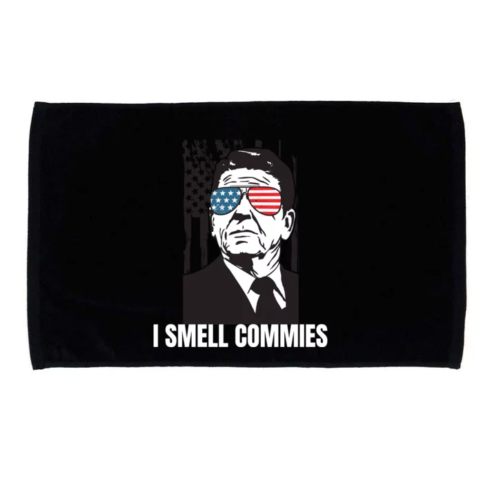 Ronald Reagan President I Smell Commies, Political Humor Microfiber Hand Towel