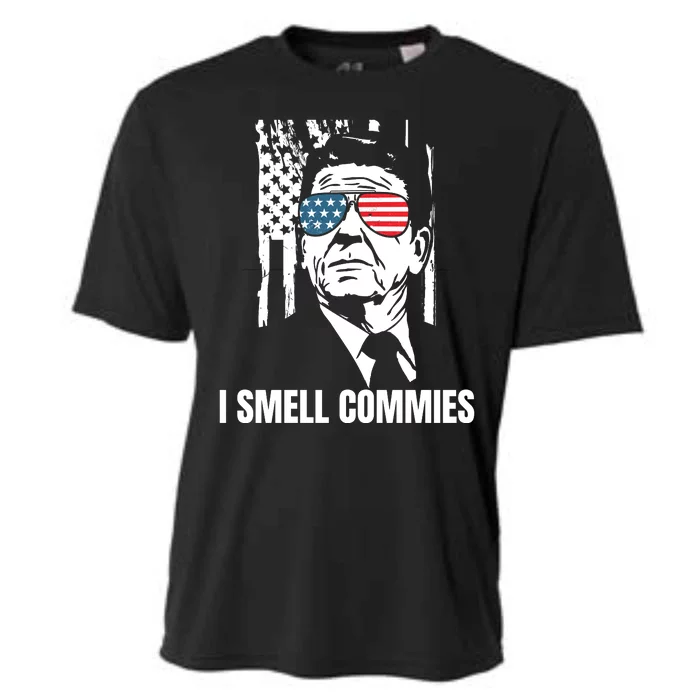 Ronald Reagan, President Reagan, I Smell Commies, Political Humor Cooling Performance Crew T-Shirt