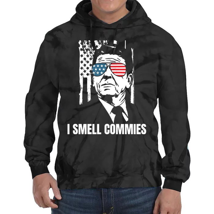 Ronald Reagan, President Reagan, I Smell Commies, Political Humor Tie Dye Hoodie