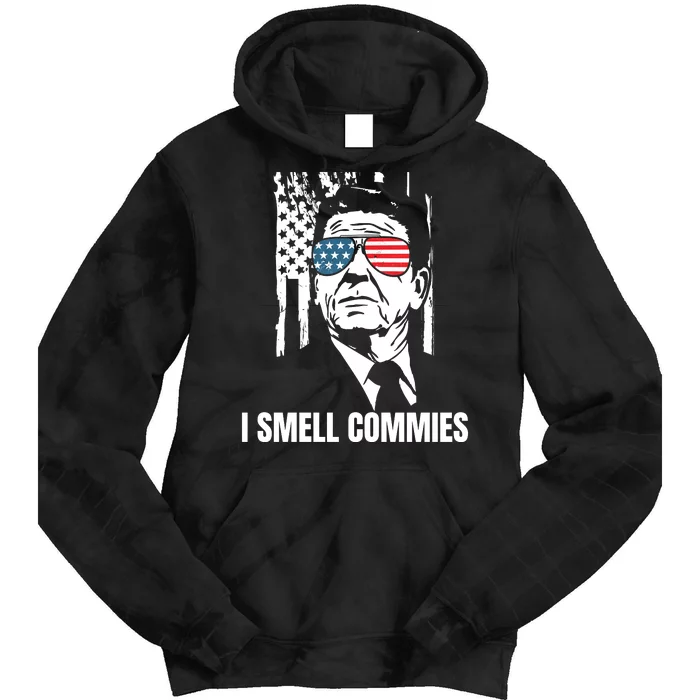 Ronald Reagan, President Reagan, I Smell Commies, Political Humor Tie Dye Hoodie