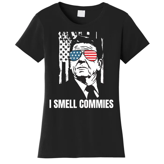 Ronald Reagan, President Reagan, I Smell Commies, Political Humor Women's T-Shirt