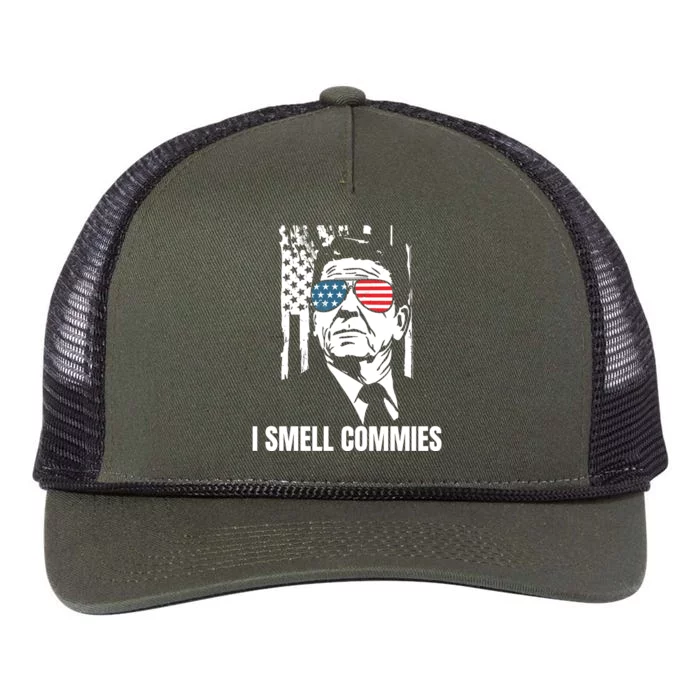 Ronald Reagan, President Reagan, I Smell Commies, Political Humor Retro Rope Trucker Hat Cap