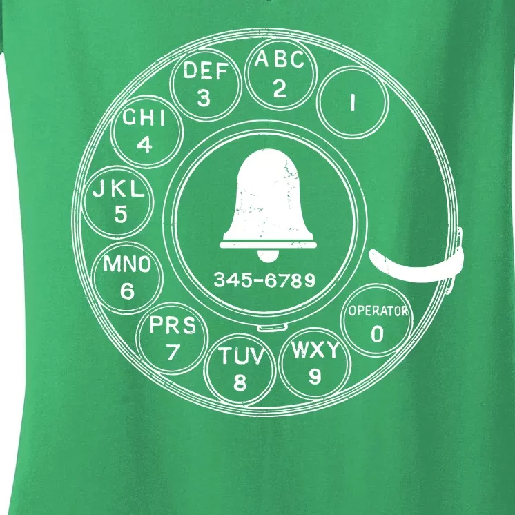 Retro Rotary Phone Dial Women's V-Neck T-Shirt