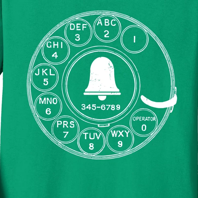 Retro Rotary Phone Dial Kids Long Sleeve Shirt