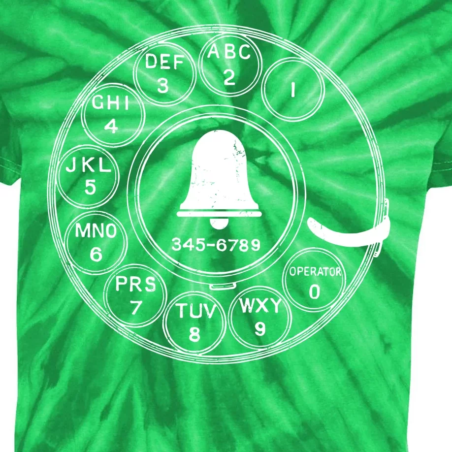 Retro Rotary Phone Dial Kids Tie-Dye T-Shirt