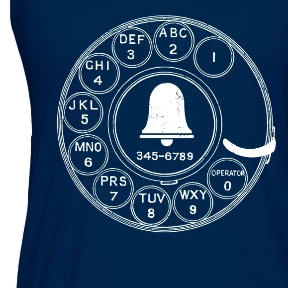 Retro Rotary Phone Dial Ladies Essential Flowy Tank