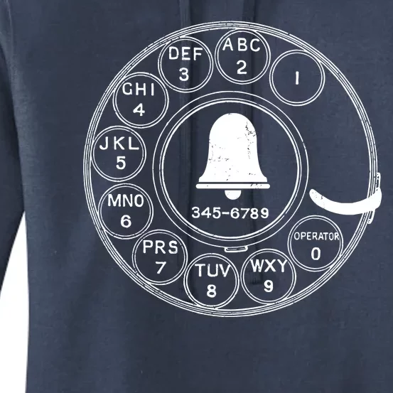 Retro Rotary Phone Dial Women's Pullover Hoodie