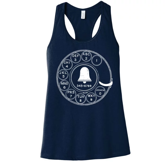 Retro Rotary Phone Dial Women's Racerback Tank